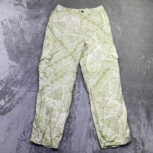 PILCRO Paisley Cargo‎ Pants Light Green Linen Blend Women's Size S Fits 27" Boho